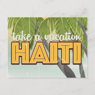 Reisen Sie in das Reiseplakat von Haiti Postkarte