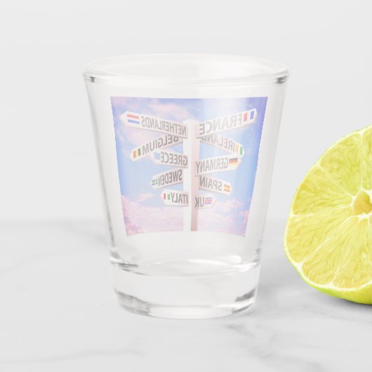 Reisen Sie irgendjemand? Schnapsglas (Rückseite)