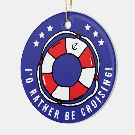 Reisen Sie lieber mit einem sonnigen Cruise-Urlaub Keramik Ornament (Links)