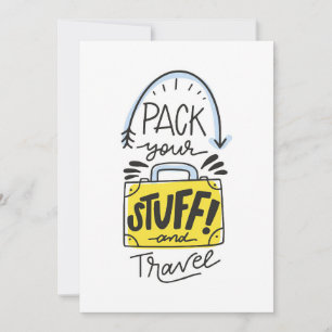 Reisen Sie mit Art Pack Ihre Sachen und Reisen Dankeskarte