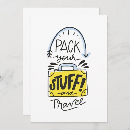 Reisen Sie mit Art Pack Ihre Sachen und Reisen Save The Date (Vorne/Hinten)