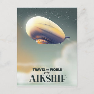 Reisen Sie mit dem Luftschiff um die Welt Postkarte