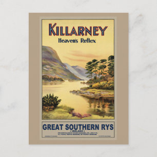 Reisen Sie mit der Bahn nach Killarney Irland Vint Postkarte