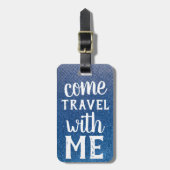 Reisen Sie mit mir Girly Glitzer Ombre Muster Gepäckanhänger (Vorderseite vertikal)