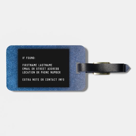 Reisen Sie mit mir Girly Glitzer Ombre Muster Gepäckanhänger (Rückseite horizontal)