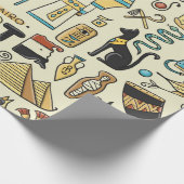 Reisen Sie nach Ägypten. Nahtloses Muster Geschenkpapier (Ecke)