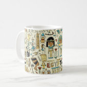 Reisen Sie nach Ägypten. Nahtloses Muster Kaffeetasse (Vorderseite Links)