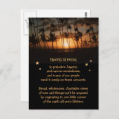 Reisen sind tödlich nach Narrow-Mindness etc. Postkarte (Vorne/Hinten)