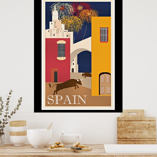 Reisen Spanien, Vintage Reiseplakat Poster (Küche)