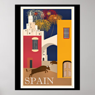 Reisen Spanien, Vintage Reiseplakat Poster