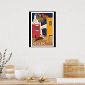 Reisen Spanien, Vintage Reiseplakat, Poster (Küche)