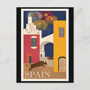Reisen Spanien, Vintage Reiseplakat Postkarte