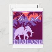Reisen Thailand: weißer Elefant Postkarte (Vorne/Hinten)