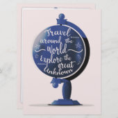 Reisen um die Welt Entdecken Sie das Große Unbekan Einladung (Vorne/Hinten)