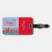 Reisen und Erforschen von Word-Design Gepäckanhänger (Rückseite horizontal)