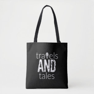 Reisen und Täler (weißes Logo) Tote Tasche