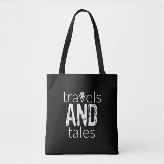 Reisen und Täler (weißes Logo) Tote Tasche
