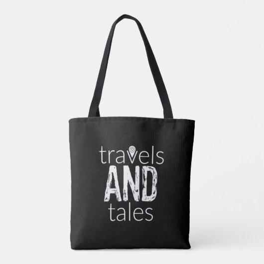 Reisen und Täler (weißes Logo) Tote Tasche (Rückseite)