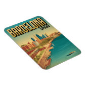 Reisen Vintag barcelona beacview geschenke Magnet (Rechte Seite)