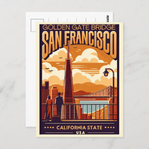 Reisen Vintag San Francisco, CA Paar Geschenke Postkarte