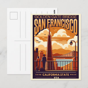 Reisen Vintag San Francisco, CA Paar Geschenke Postkarte