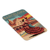 Reisen Vintage Barcelona Spain Flaminco Geschenke Magnet (Rechte Seite)