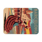 Reisen Vintage Barcelona Spain Flaminco Geschenke Magnet (Horizontal)