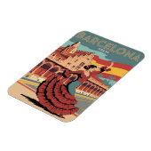 Reisen Vintage Barcelona Spain Flaminco Geschenke Magnet (Linke Seite)