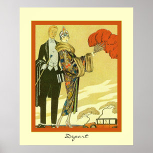 ~ reisen Vintages Kunst-Deko-Mode-Illustration ~ Poster