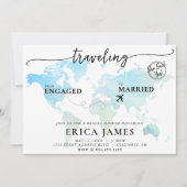 Reisen vom Verlobten zum Verheirateten Brautparty Einladung (Vorderseite)