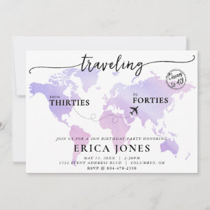 Reisen von den Dreißigern bis 40. Geburtstag Einladung