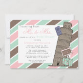 Reisen von Frau zu Brautparty Italien Thema Einladung (Vorderseite)