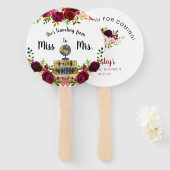 Reisen von Miss zu Brautparty Gefallen Fächer (Vorne und Hinten)