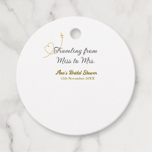 Reisen von Miss zu Brautparty Name hinzufügen Geschenkanhänger (Vorderseite)