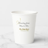 Reisen von Miss zu Brautparty Name hinzufügen Pappbecher (Rückseite)