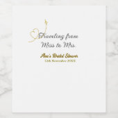 Reisen von Miss zu Brautparty Name hinzufügen Weinetikett (Einzelnes Label)