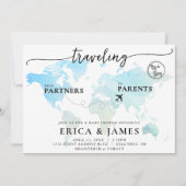 Reisen von Partner zu Eltern Map Baby Shower Einladung (Vorderseite)