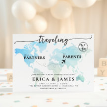 Reisen von Partner zu Eltern Map Baby Shower