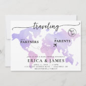 Reisen von Partner zu Eltern Map Baby Shower Einladung (Vorderseite)