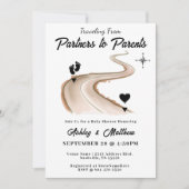 Reisen von Partnern zur Kinderdusche Einladung (Vorderseite)