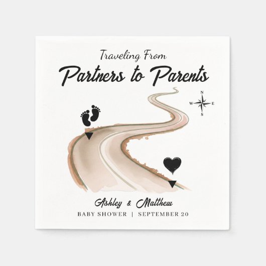 Reisen von Partnern zur Kinderdusche Serviette (Vorderseite)