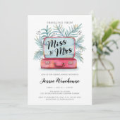Reisen von Vermisst zu mrs Brautparty Einladung (Stehend Vorderseite)
