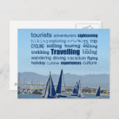 Reisen von Word Collage Postkarte (Vorne/Hinten)