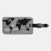 Reisen Weltkarte benutzerdefiniert schwarz & weiß Gepäckanhänger (Rückseite horizontal)
