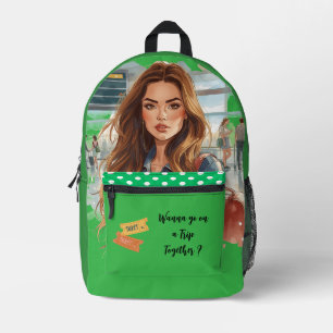 Reisen, Willst du gemeinsam auf eine Reise gehen? Bedruckter Rucksack