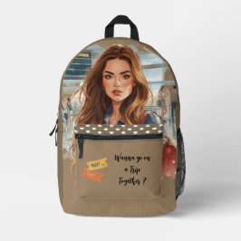 Reisen, Willst du gemeinsam verreisen? Gedruckt Bedruckter Rucksack