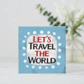 Reisen wir die Grußkarte der Welt Karte (Stehend Vorderseite)