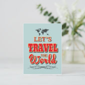 Reisen wir die Welt Postkarte (Stehend Vorderseite)