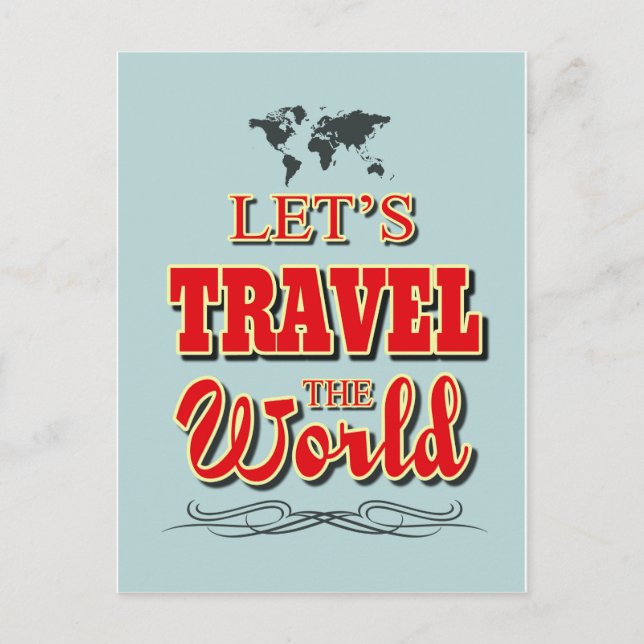 Reisen wir die Welt Postkarte (Vorderseite)