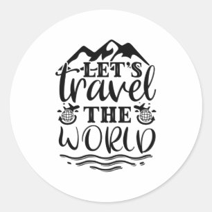 Reisen wir die Welt Runder Aufkleber